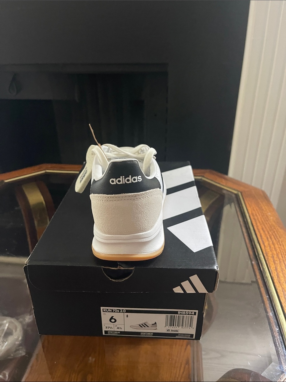 adidas WOMen's White and Black Retro Running Sneakers - Picture 5 of 8